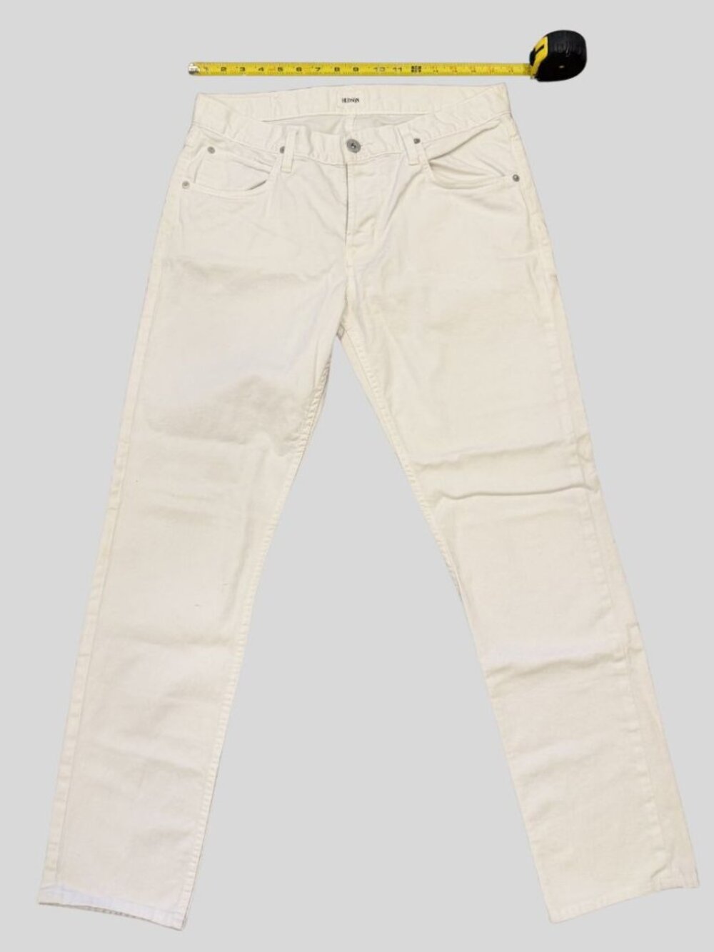 Hudson Blake Slim Straight Zip Fly Men's White Jeans Size 33 Stretch Denim